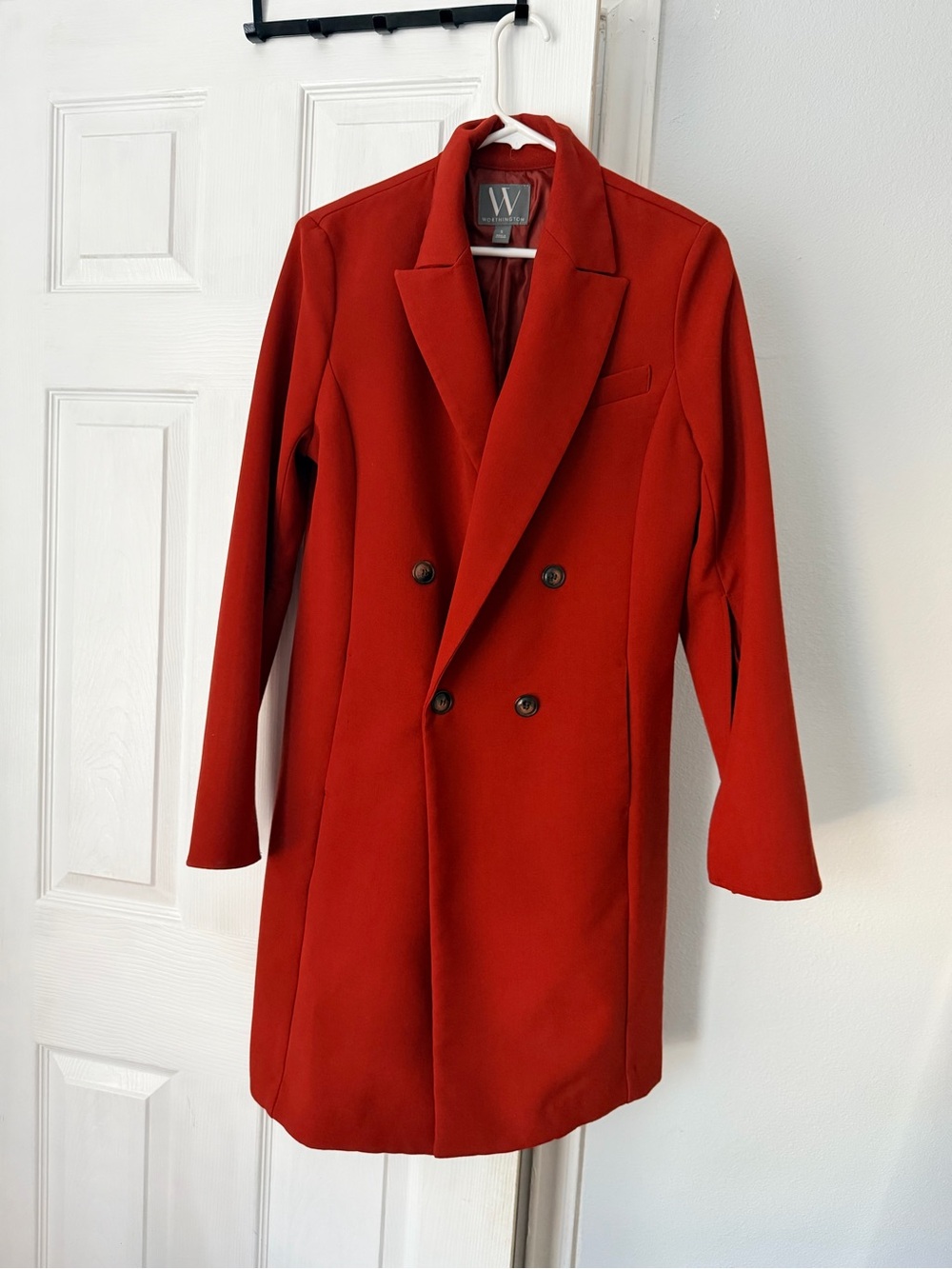 W by Worth Men's Double-Breasted Red Pea Coat